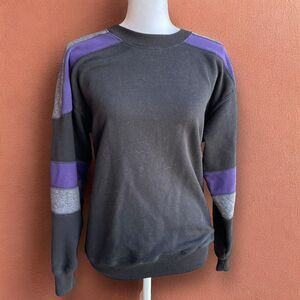 Vintage 80s Black & Purple Crewneck